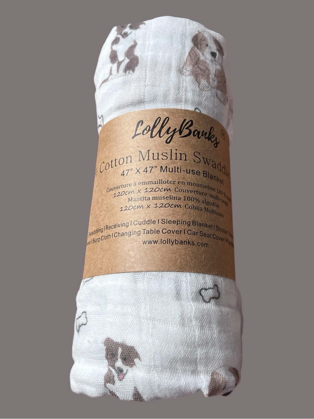 LollyBanks Cotton Muslin Swaddle Blanket